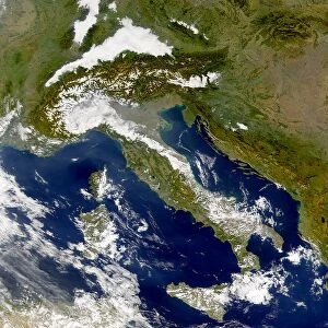 Satellite image of Italy and the Balkans