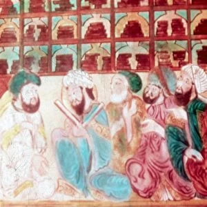 Scholars in the Abode of Wisdom, a science academy, Baghdad. 14th century manuscript