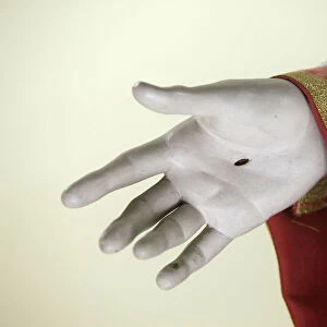 Sculpture detail : stigma on Christs hand