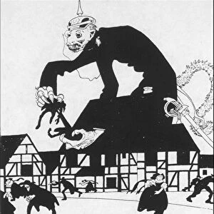 Simplicissimus, November 1913. Cartoon depicting the Zabern Affair: The Alsatian Bogeyman