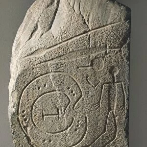 Slate funerary stele, from Caceres