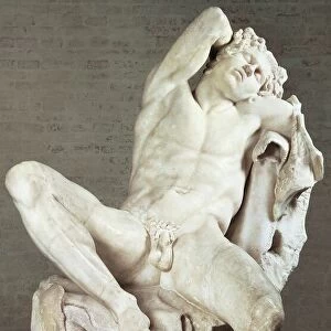 Sleeping or drunken satyr known as the Barberini Faun, Roman marble copy