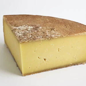 Slice of Italian Sola, goat, ewe, or cows milk cheese