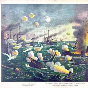 Spanish-American War 1898: Battle of Manila Bay, Philippines, 1 May 1898, the first