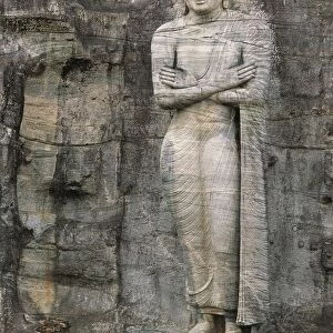 Sri Lanka, North Central Province, Polonnaruwa, Gal Vihare, statue of Ananda