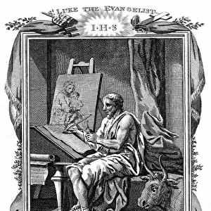 St Luke the Evangelist writing his gospel. Bible Luke 1. 3. Patron saint of artists and physicians