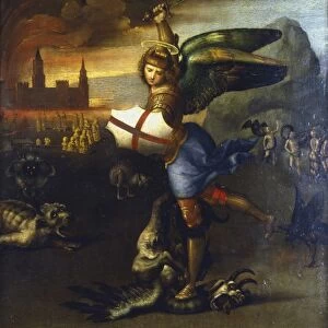 St Michael the Archangel. Raphael (1483-1520), Italian artist. Louvre, Paris
