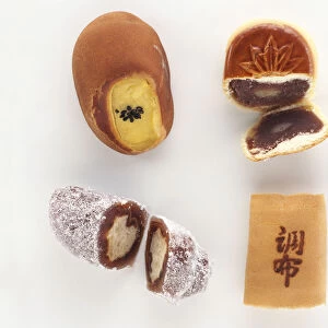 Suikanshuku, oribenishiki, chofu and yakiimo, types of Japanese sweets, cakes and confections