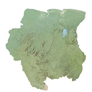 Suriname, Relief Map