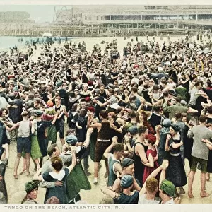 Tango on the Beach, Atlantic City, N. J. Postcard. ca. 1910-1917, Tango on the Beach, Atlantic City, N. J. Postcard