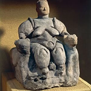 Terracotta mother goddess statue, from Catal Huyuk or Catalhoyuk, 6th millenium BC