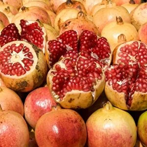 Thailand, Bangkok, pomegranates displayed at market stall