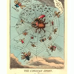 Thomas Rowlandson (british, 1756 - 1827 ), The Corsican Spider In His Web, Published 1808