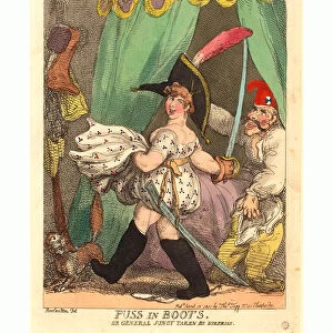 Thomas Rowlandson (british, 1756 - 1827 ), Puss In Boots, Or General Junot Taken By Surprise, Published 1811