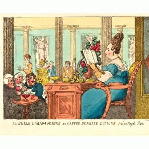 Thomas Rowlandson (british, 1756 - 1827 ), La Belle Limonaudiere Au Cafe Des Mille Colonnes, Palais Royal, Paris, 1814