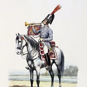 Trumpeter of the Kings guard, 1814. From Histoire de la maison militaire du