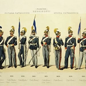 Uniforms of Lancers Cavalry Regiment of Novara and Aosta, 1829-1845