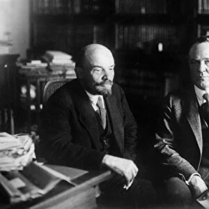 V, i, lenin with parley christensen, 1920 usa presidential candidate representing the farmer labor party, meeting in his study in moscow, november of 1921