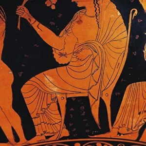 Vase with scene of assembly of gods: Zeus, Ganymede and Vesta, Detail of Vesta