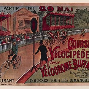 Velocipede race at Buffalo Velodrome, poster