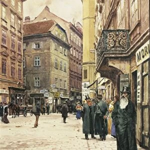 Vienna, The Jewish Quarter, by Franz Poledne, 1905, watercolor