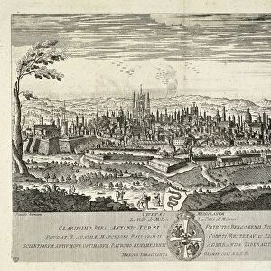 View of city of Milan, 1770, Engraving