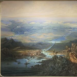 View of Suez Canal, by Albert Rieger, Oil on canvas