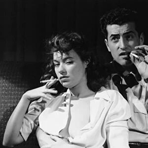 Vintage image of couple smoking