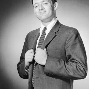 Vintage portrait of a proud man wearing a suit