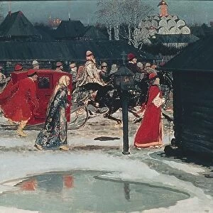 Wedding procession in Moscow, by Andrei Rjabushkin, 1901, painting
