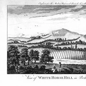 White Horse Hill, Berkshire, England, showing agricultural landscape with ridge-and