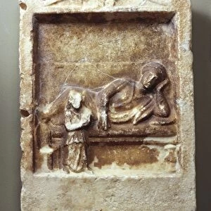 White marble funerary stele, from Melos, 2nd century