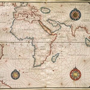World map by Giorgio Sideri, known as Callapoda or Calopodio da Candia