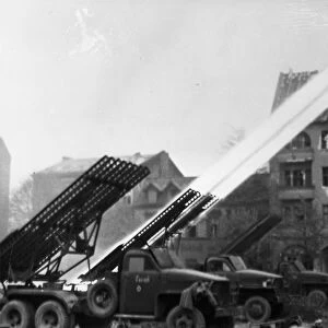 World war 2, katyusha rocket launchers (bm-13) in berlin, april 29, 1945