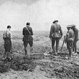 World War I: Army chaplain conducting burial service