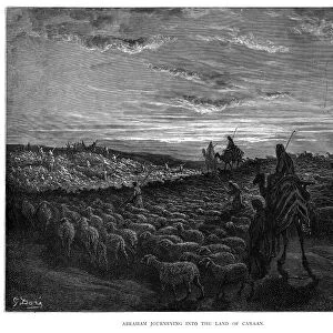 Abraham journey to Canaan engraving 1870