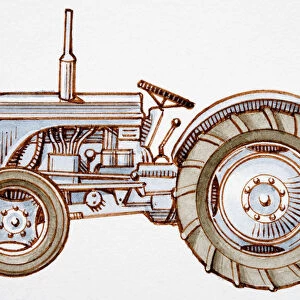 Agricultural row crop tractor, 1950s