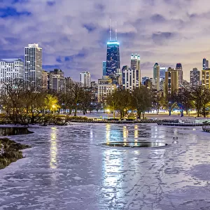 Chicago Skyline During Winter
