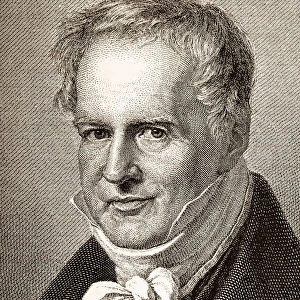Engraving of german explorer Alexander von Humboldt 1882