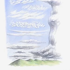 Illustration of cloud formations