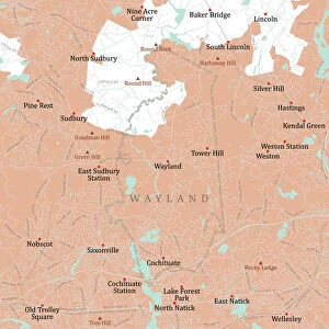 MA Middlesex Wayland Vector Road Map