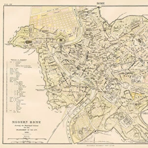 Map of Modern Rome 1883