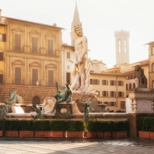 Neptune fountain in Florence, Italy