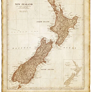 Old map of New Zealand and Tasmania 1899