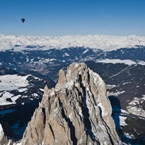 Rugged and steep cliffs, Sassolungo Mountain, Dolomites, Alto Adige, Italy