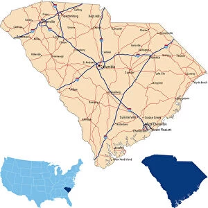 South Carolina road map