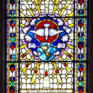 Stained glass window in Church in Costa Rica