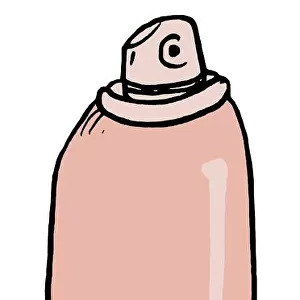 Tall pink spray can