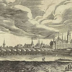 View of Dresden circa 1585, Saxony, Germany, Historical, digitally restored reproduction from an 18th or 19th century original