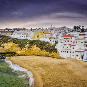 The village of Carvoeiro at the sunset